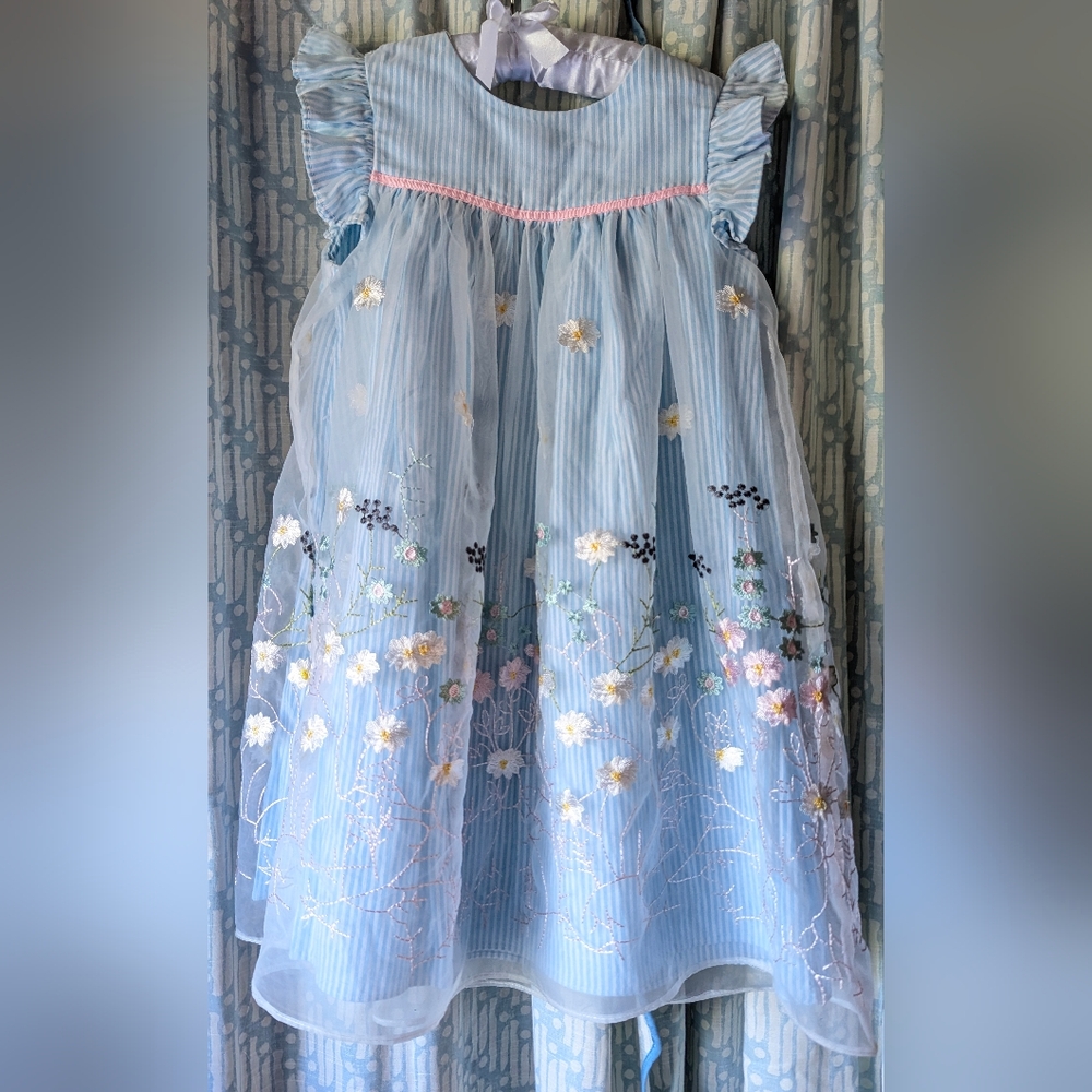 Laura Ashley Floral Embroidered Dress Girl's 5